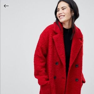 ASOS Bershka Pocket Detail Double Breasted Coat